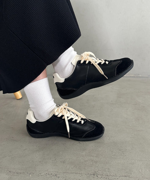 スウェード風PUスタイリッシュスニーカー | MD3256070 | ブラック