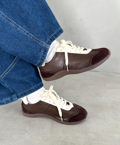 スウェード風PUスタイリッシュスニーカー | MD3256070 | ブラウン