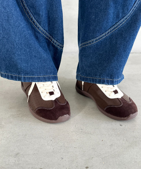 スウェード風PUスタイリッシュスニーカー | MD3256070 | ブラウン