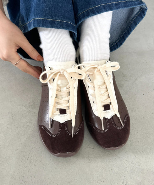 スウェード風PUスタイリッシュスニーカー | MD3256070 | ブラウン