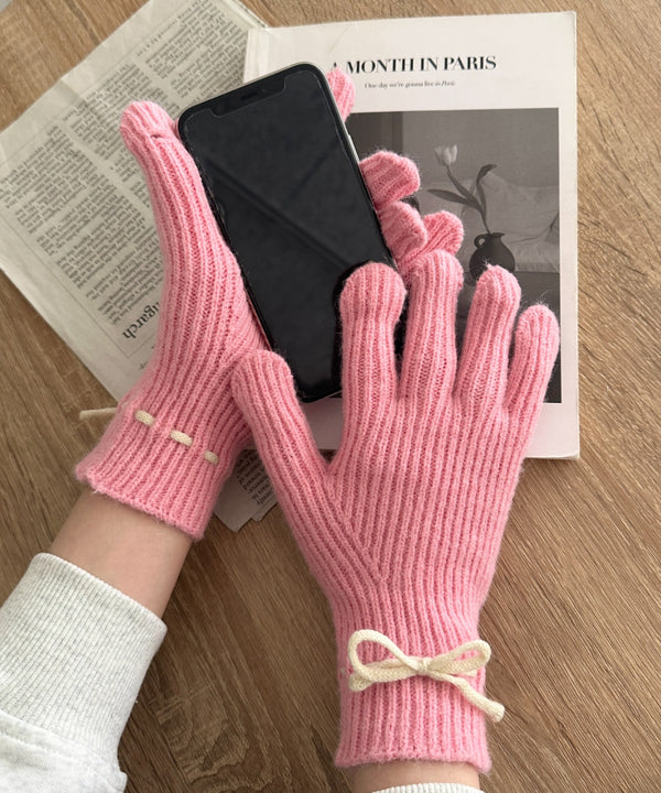 ワンポイントリボン手袋 | MD6254002 | ピンク