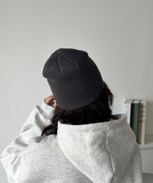 【6色展開】ニット帽子 リブニット ビーニー | MD5254005 | グレー