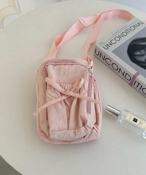 ボトルホルダーバッグ ショルダーバッグ リボン巾着ショルダーバッグ ペットボトルショルダーバッグ | WR1256045 | ピンク