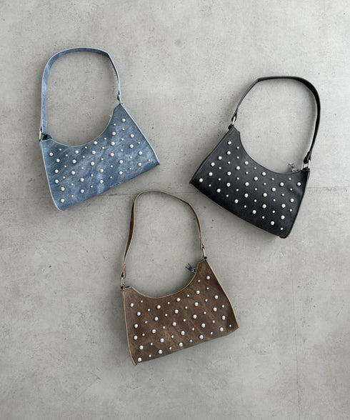 スタッズコンパクトハンドバッグ | WR1256046 | ブラック