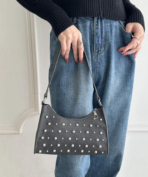 スタッズコンパクトハンドバッグ | WR1256046 | ブラック