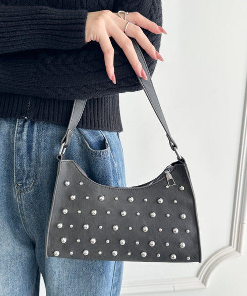 スタッズコンパクトハンドバッグ | WR1256046 | ブラック