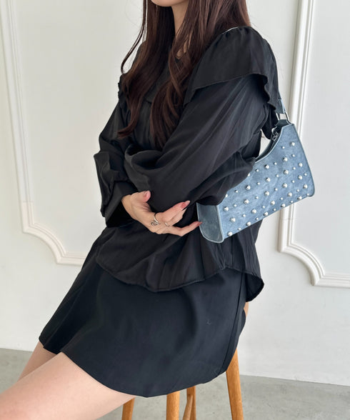 スタッズコンパクトハンドバッグ | WR1256046 | ブルー