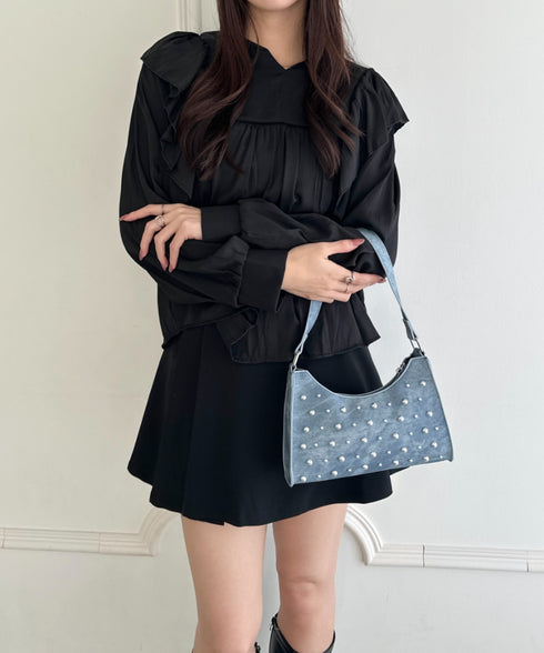 スタッズコンパクトハンドバッグ | WR1256046 | ブルー