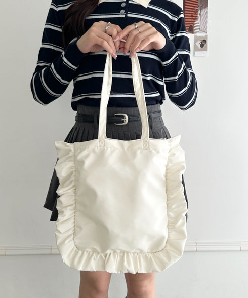 【A4収納可能】フリルトートバッグ | WR1256047 | アイボリー