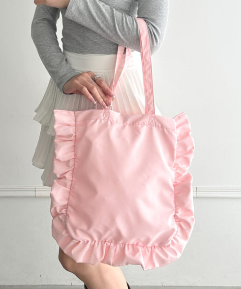【A4収納可能】フリルトートバッグ | WR1256047 | ピンク