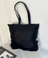 【A4収納可能】フリルトートバッグ | WR1256047 | ブラック