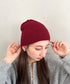 【8色展開】ニット帽子 リブニット ビーニー | WR5254001 | ワインレッド