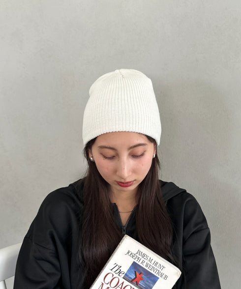 【8色展開】ニット帽子 リブニット ビーニー | WR5254001 | アイボリー