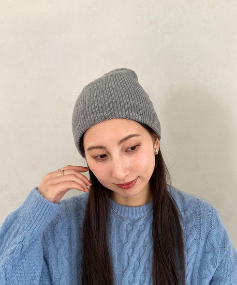 【8色展開】ニット帽子 リブニット ビーニー | WR5254001 | ライトグレー