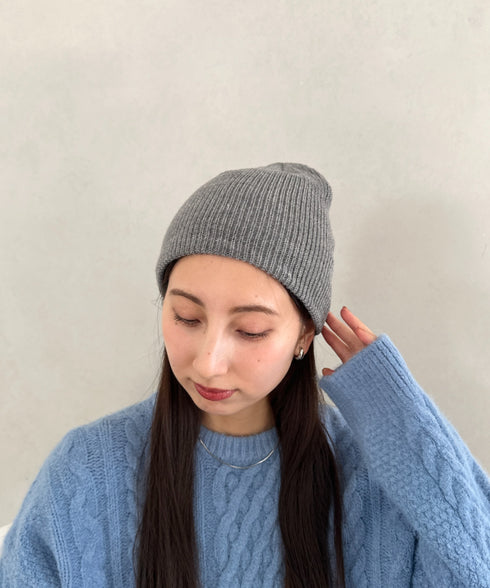 【8色展開】ニット帽子 リブニット ビーニー | WR5254001 | ライトグレー
