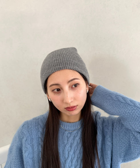 【8色展開】ニット帽子 リブニット ビーニー | WR5254001 | ライトグレー