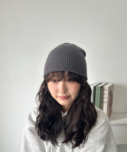 【8色展開】ニット帽子 リブニット ビーニー | WR5254001 | グレー