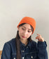 【8色展開】ニット帽子 リブニット ビーニー | WR5254001 | オレンジ
