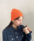 【8色展開】ニット帽子 リブニット ビーニー | WR5254001 | オレンジ
