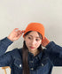 【8色展開】ニット帽子 リブニット ビーニー | WR5254001 | オレンジ