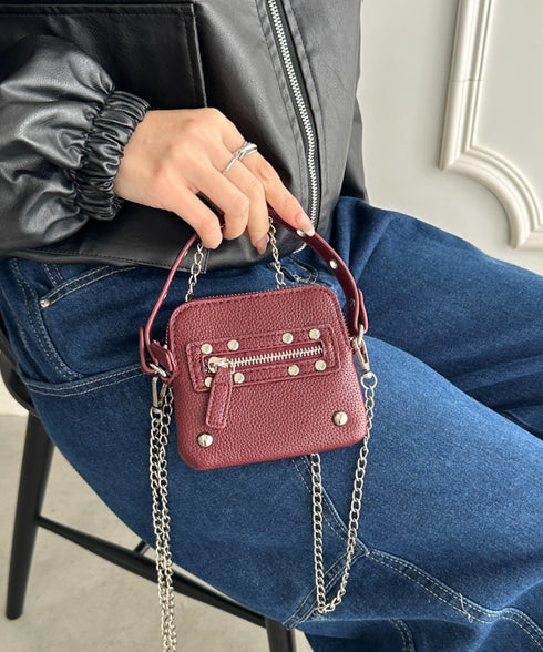 スタッズデザインPUカードケース | WR6256048 | レッド