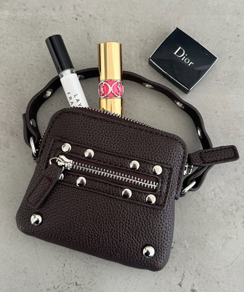 スタッズデザインPUカードケース | WR6256048 | ブラウン