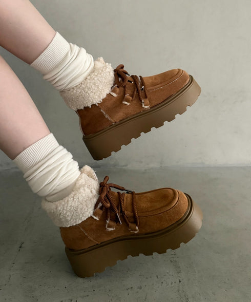 厚底シュートムートンブーツ | WR3254005 | キャメル