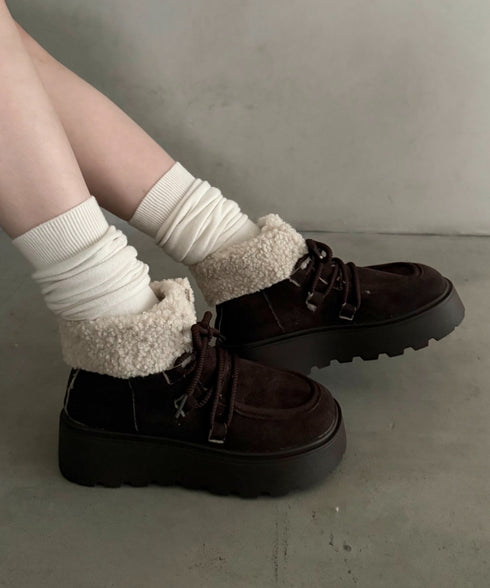 厚底シュートムートンブーツ | WR3254005 | ダークブラウン