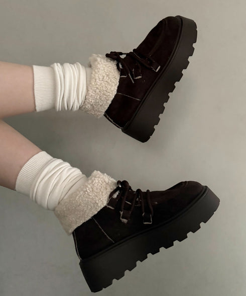 厚底シュートムートンブーツ | WR3254005 | ダークブラウン