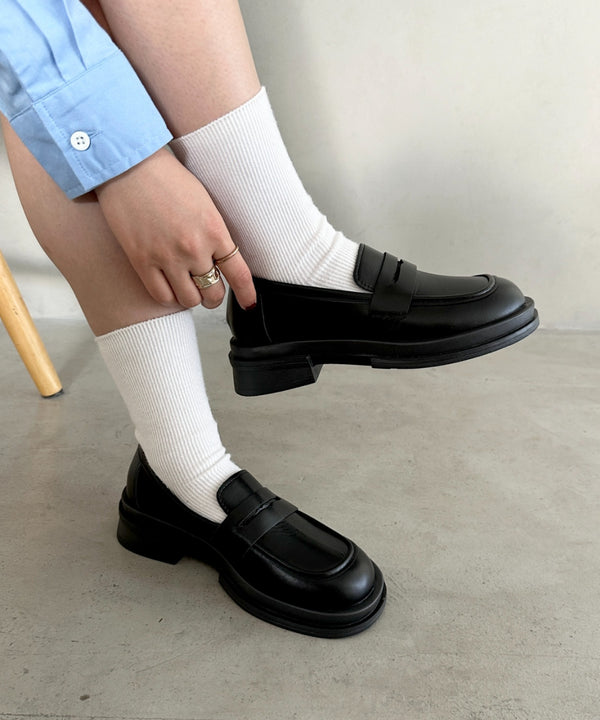 厚底シンプルコインローファー | WR3254006 | ブラック