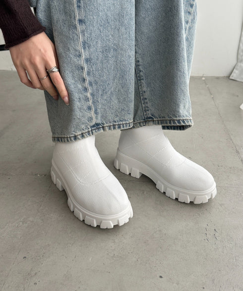 厚底ニットショートブーツ | WR3254007 | ホワイト