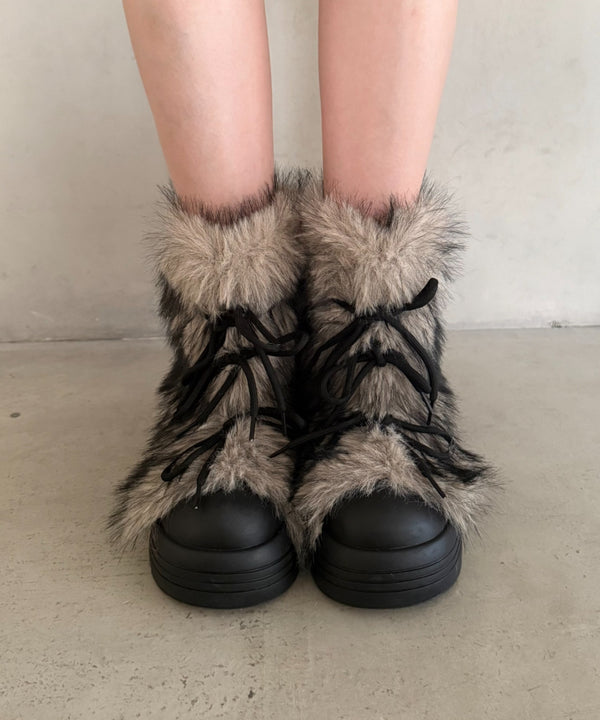 ボリュームフェイクファーブーツ | WR3254009 | ブラック