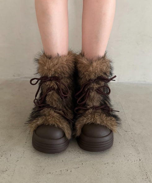 ボリュームフェイクファーブーツ | WR3254009 | ブラウン
