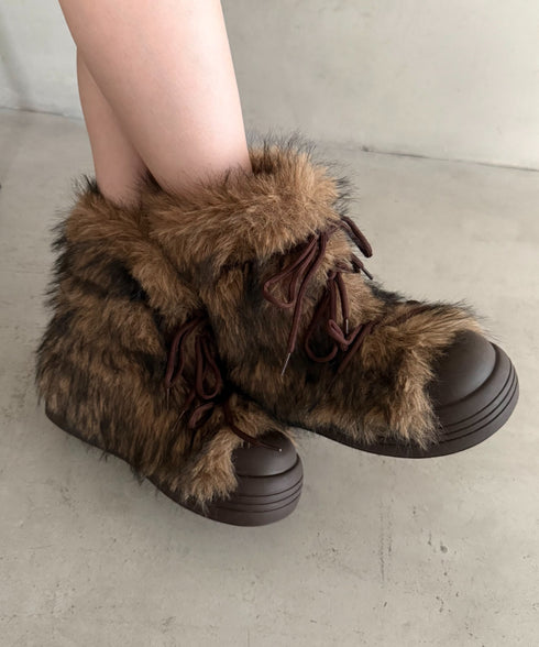 ボリュームフェイクファーブーツ | WR3254009 | ブラウン