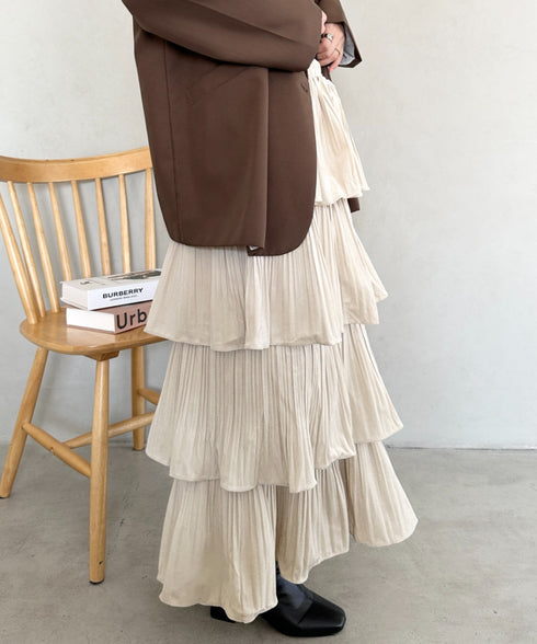 ティアードフリルロングスカート | MD2256043 | アイボリー