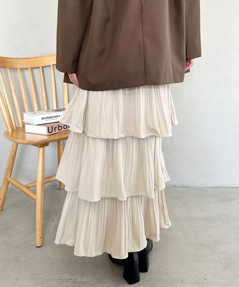 ティアードフリルロングスカート | MD2256043 | アイボリー