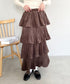 ティアードフリルロングスカート | MD2256043 | ブラウン
