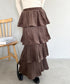 ティアードフリルロングスカート | MD2256043 | ブラウン