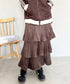 ティアードフリルロングスカート | MD2256043 | ブラウン