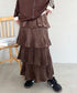 ティアードフリルロングスカート | MD2256043 | ブラウン