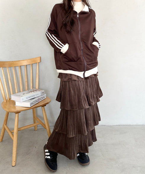 ティアードフリルロングスカート | MD2256043 | ブラウン