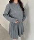 ケーブルポロニット&ニットミニスカートセットアップ | MD2256044 | グレー