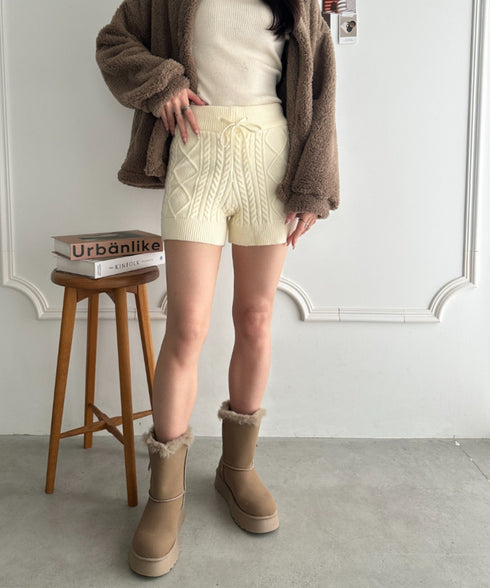 ケーブルニットショートパンツ | MD2256045 | アイボリー
