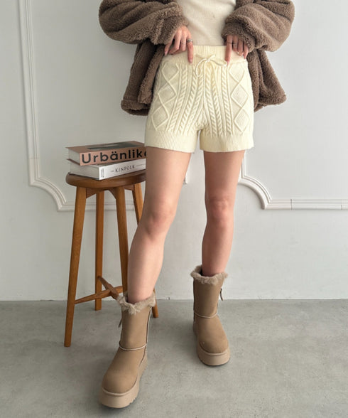 ケーブルニットショートパンツ | MD2256045 | アイボリー