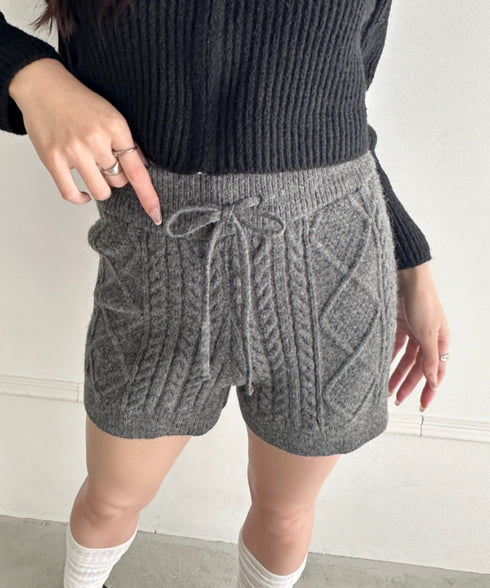 ケーブルニットショートパンツ | MD2256045 | チャコールグレー