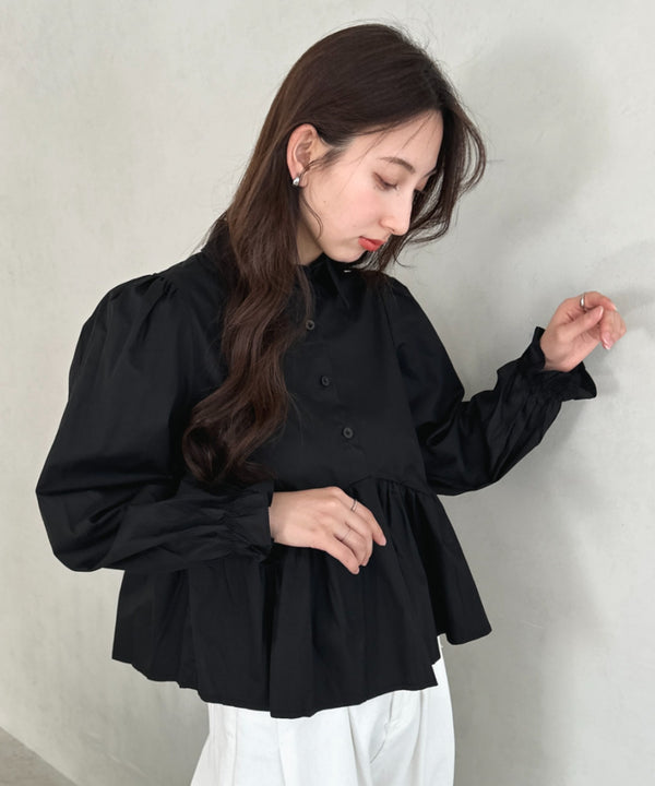 ペプラムフレアシャツ ブラウス | MD2256047 | ブラック