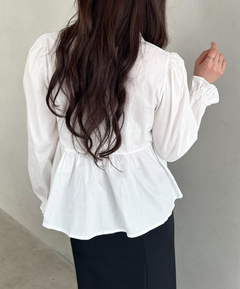 ペプラムフレアシャツ ブラウス | MD2256047 | ホワイト