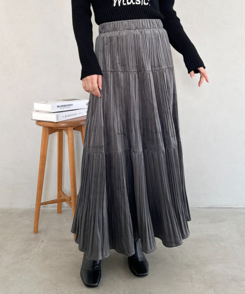 プリーツティアードロングスカート | MD2256051 | グレー