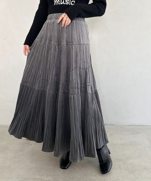 プリーツティアードロングスカート | MD2256051 | グレー