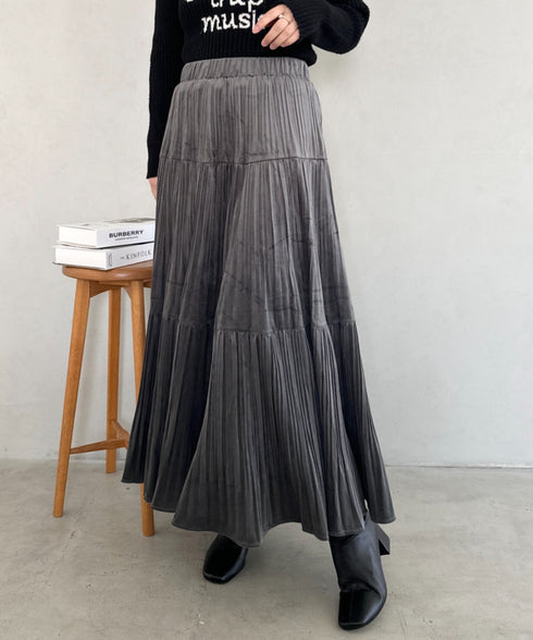 プリーツティアードロングスカート | MD2256051 | グレー